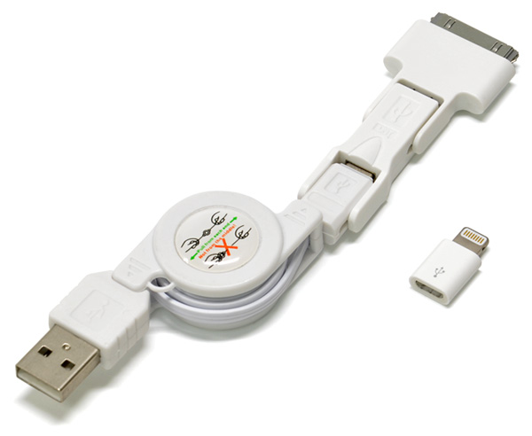 JTT Online Shop『最強充電 4マルチ USBケーブル with Lightning』Apple純正のLightning USBを使用しているので iOSのバージョンアップで使えなくなる心配もありません。