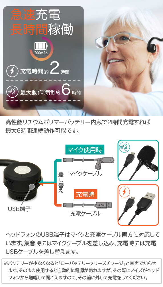 JTT Online Shop『集音特化型ピンマイク搭載 USB充電式 骨伝導集音器 福耳骨伝 響 - ひびき -』