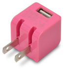 USB充電器 cube AC mini 1A ピンク