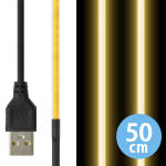 LED 一本線 超極細テープライト 線状の3mm 貼レルヤ USB 50cm 電球色